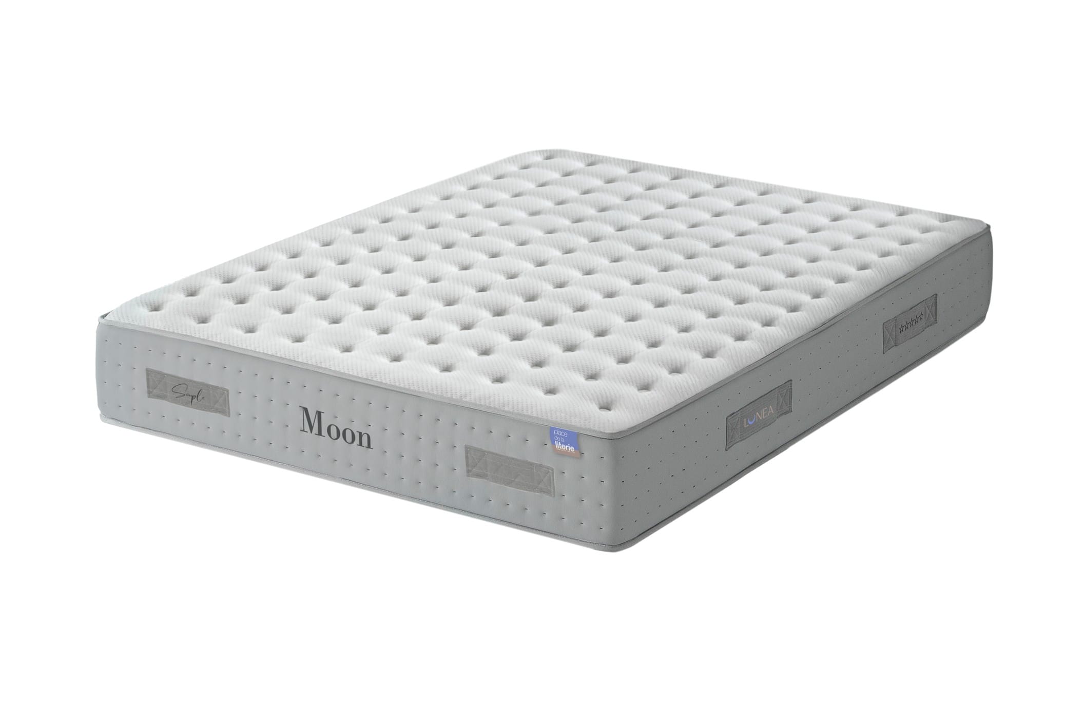 Matelas Moon sur fond blanc - Place de la literie