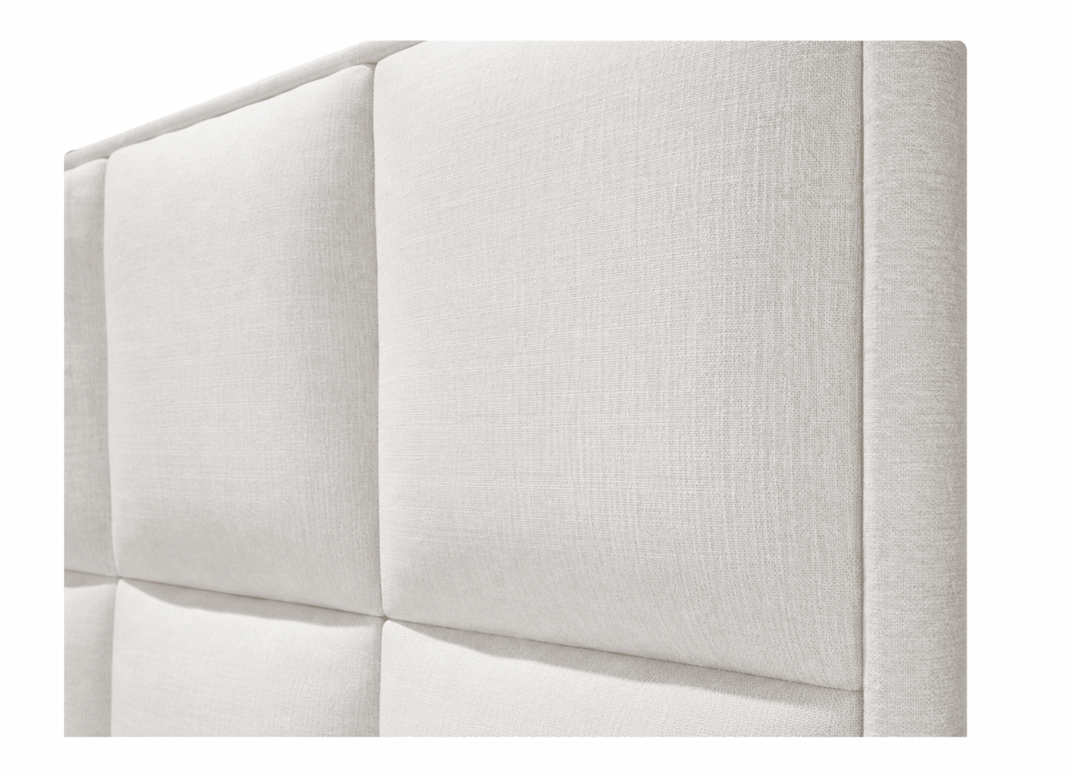 zoom sur la tete de lit beige, sacha disponible chez place de la literie